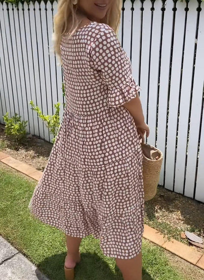 Rebecca | Casual Chic Ruffle Sleeve Midi Dress