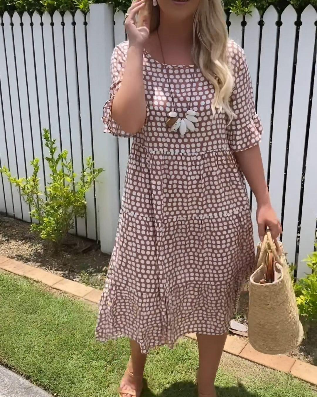 Rebecca | Casual Chic Ruffle Sleeve Midi Dress