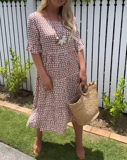 Rebecca | Casual Chic Ruffle Sleeve Midi Dress