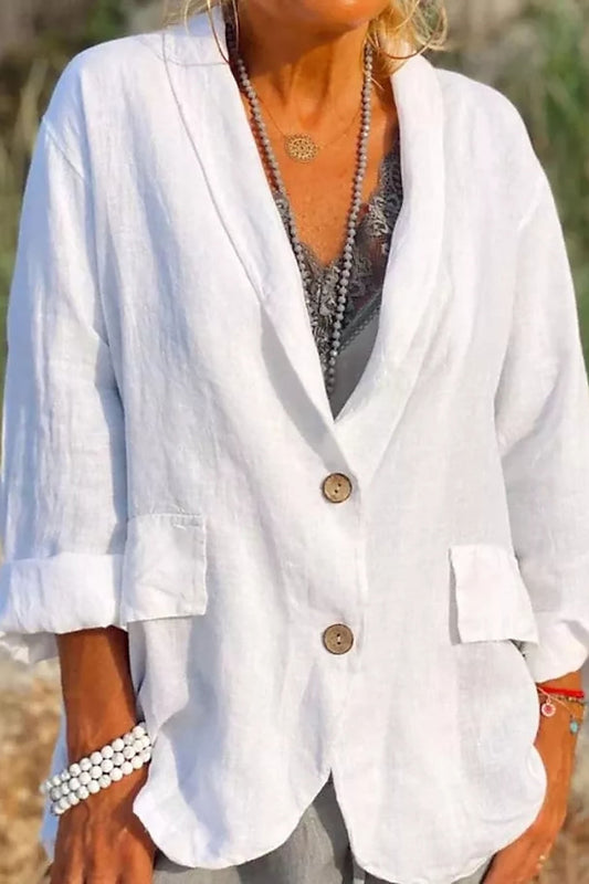 Women's Linen Jacket Lightweight Summer - Fashinoza