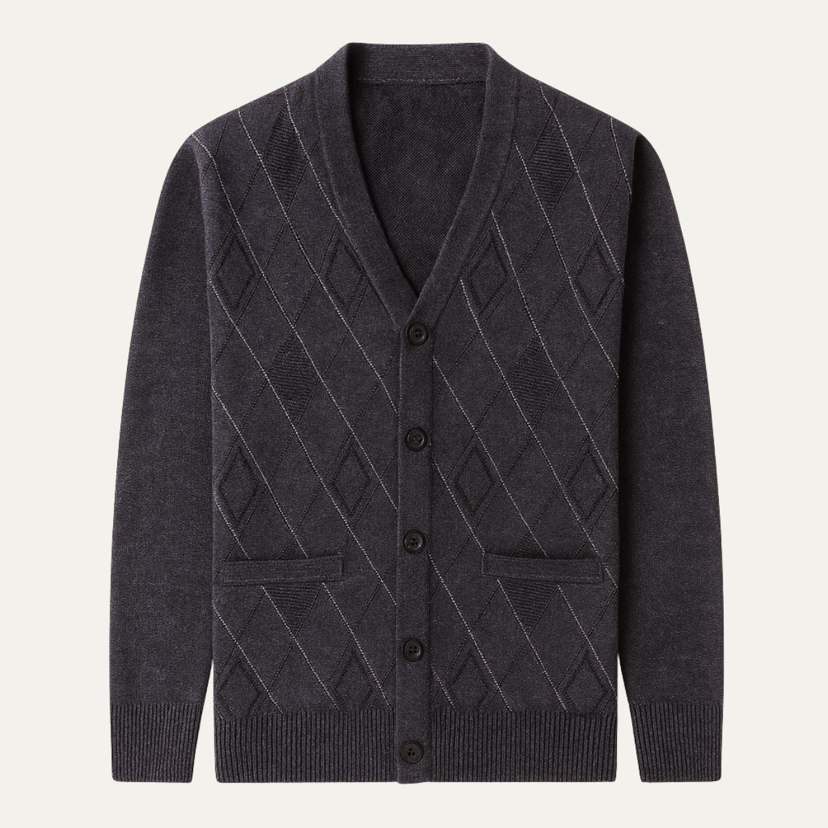 Men's V Neck Knit Cardigan Sweater - Fashinoza