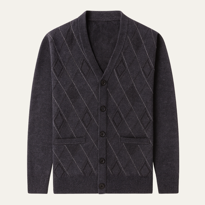Men's V Neck Knit Cardigan Sweater - Fashinoza