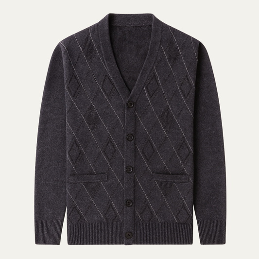 Men's V Neck Knit Cardigan Sweater - Fashinoza