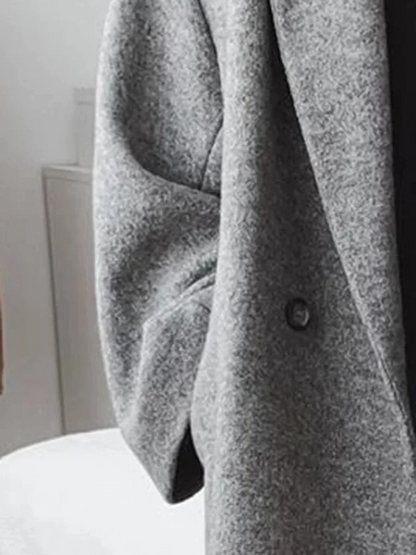 Women's Longline Double-Breasted Coat Oversized Warm