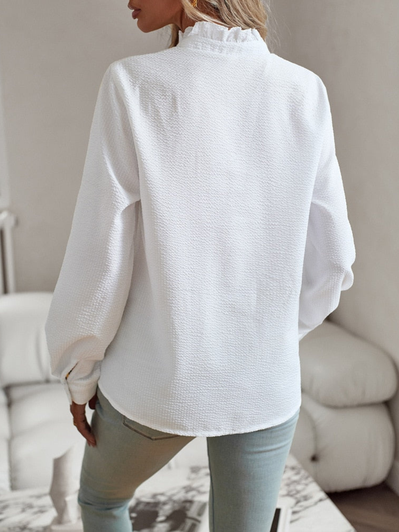 Women's Ruffle Front Blouse