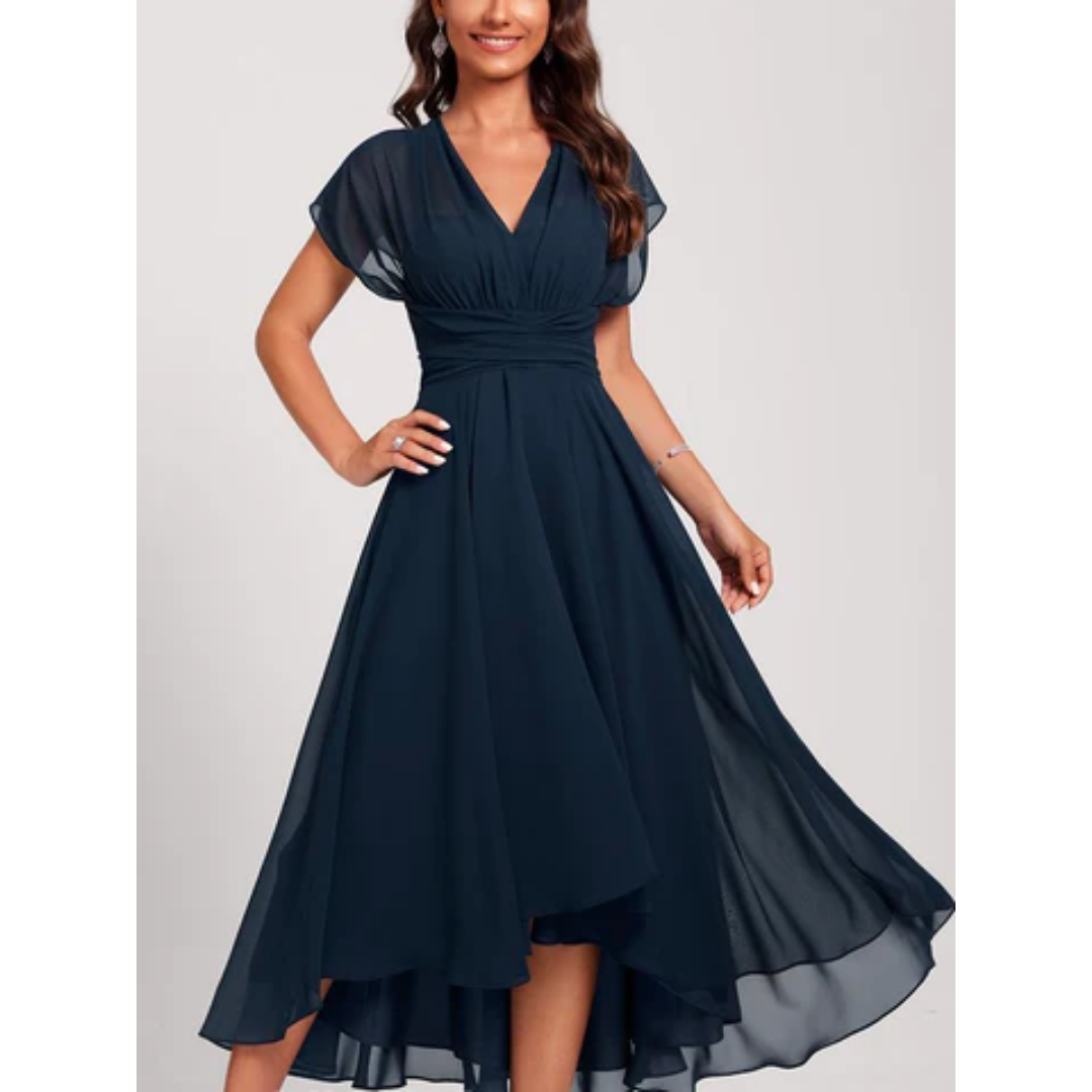 Women's Chiffon Evening Dress Elegant Flowing - Fashinoza
