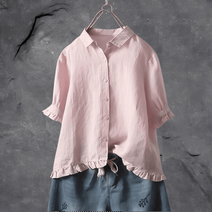 Women's Loose Fit Button Down Blouse