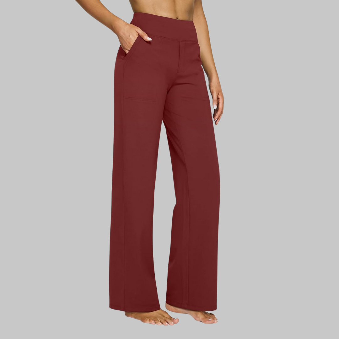 Relaxed High-Waist Straight-Leg Pants