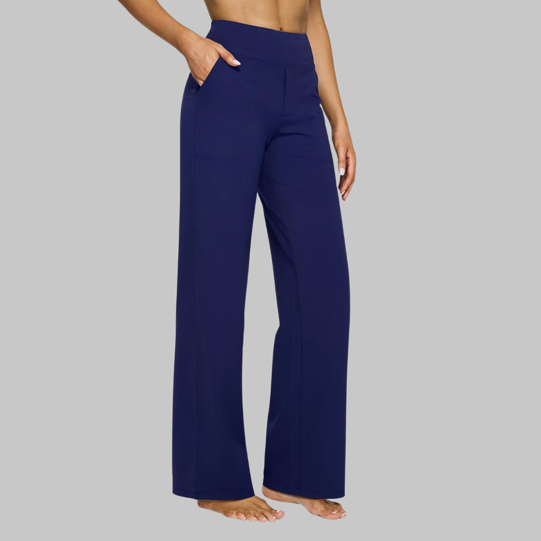 High-Waist Straight-Leg Performance Pants