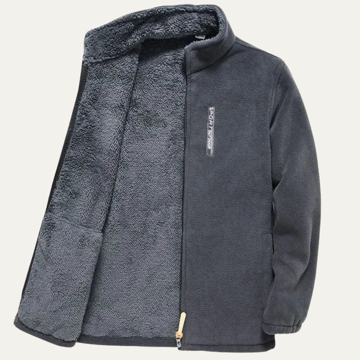 Men's Thermal Fleece Zip Up Outdoor Jacket