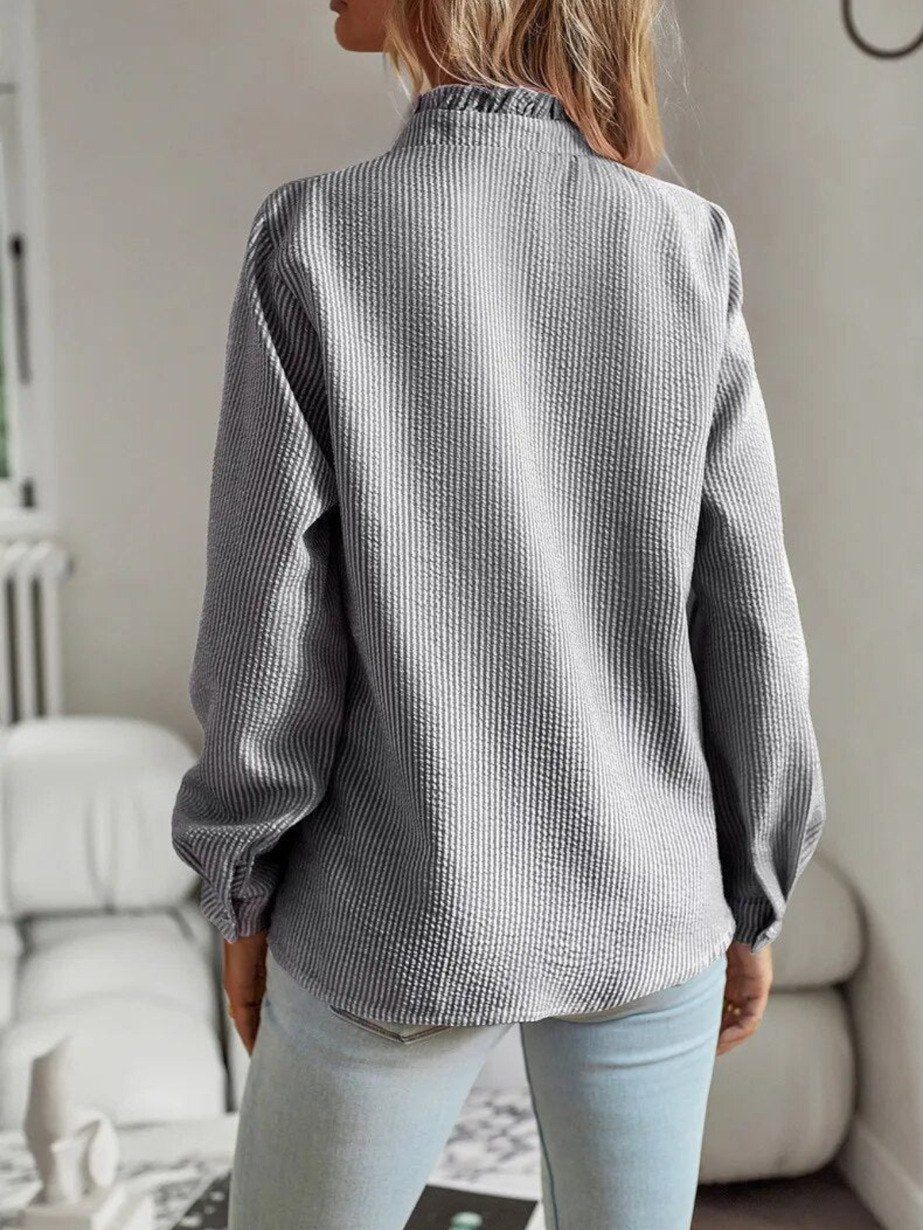 Women's Ruffle Front Blouse