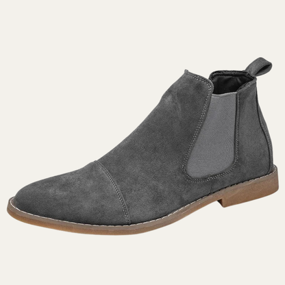 Men's Suede Chelsea Boots Elastic Side Panels - Fashinoza