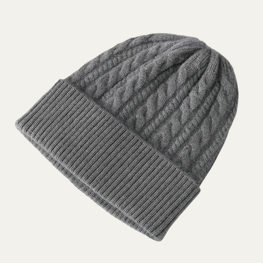 Men's Cashmere Beanie Classic Ribbed Knit - Fashinoza