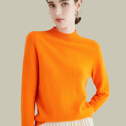 Emma | Women’s Blush Minimal Mock Neck Pullover