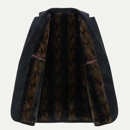 Men's Textured Fleece Lined Winter Blazer