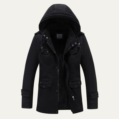 Men's Fleece Lined Hooded Winter Parka Jacket