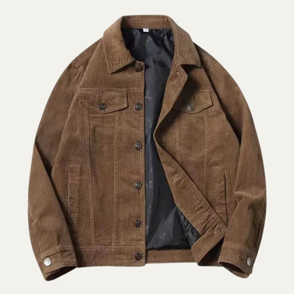 Men's Corduroy Button Up Jacket - Fashinoza