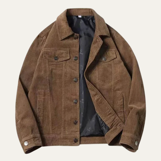 Men's Corduroy Button Up Jacket - Fashinoza
