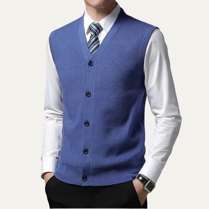 Men's Knit Waistcoat Smart Button Closure