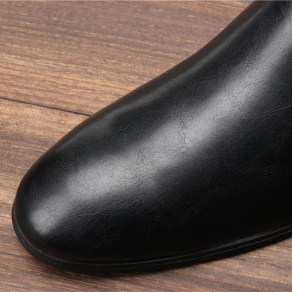 Men's Leather Chelsea Ankle Boots Elastic Sides