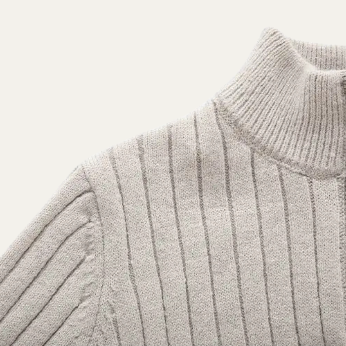 Men's Knitted Ribbed Sweater Half Zip Navy