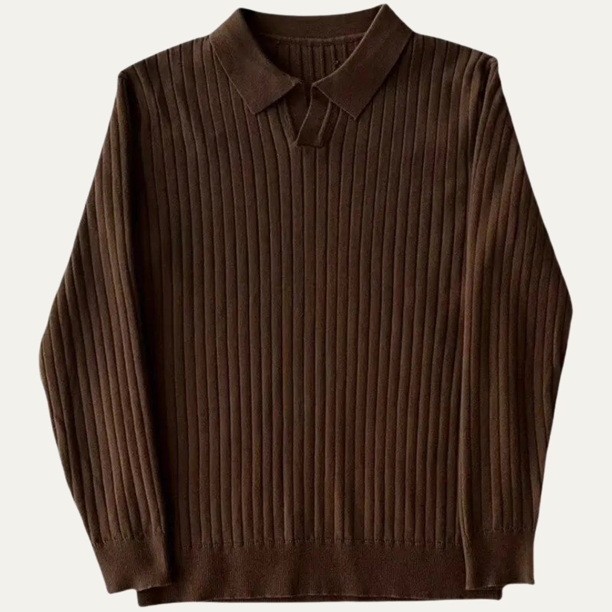 Men's Slim Fit Ribbed Polo Sweater