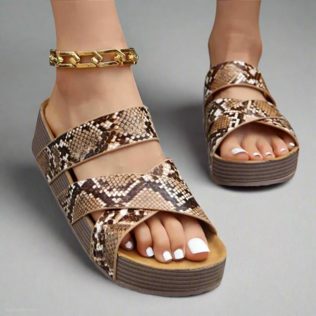 Women's Multi Strap Slide Sandals Platform Sole