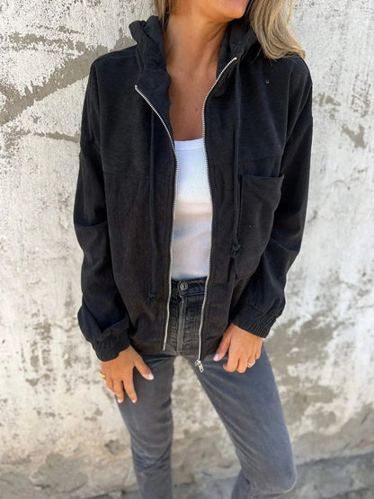 Corduroy Hooded Jacket Casual