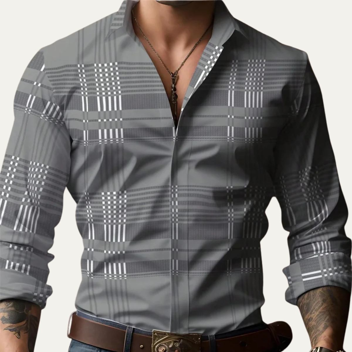 Men's Plaid Button Down Casual Shirt