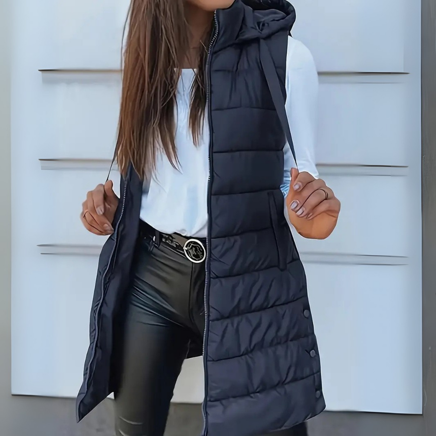 Women’s Long Hooded Puffer Vest