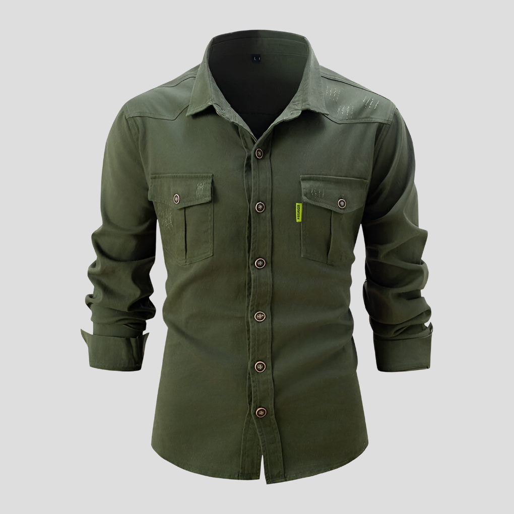 Mens Casual Button Down Shirt Durable Cotton