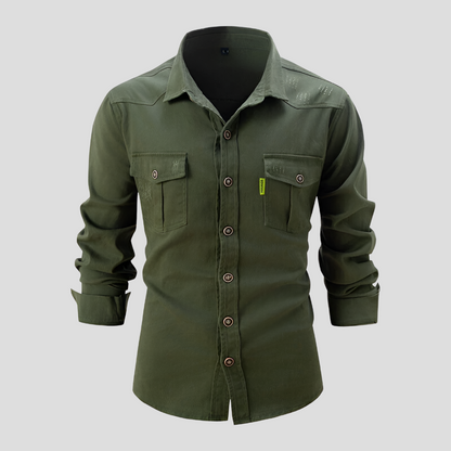 Mens Casual Button Down Shirt Durable Cotton