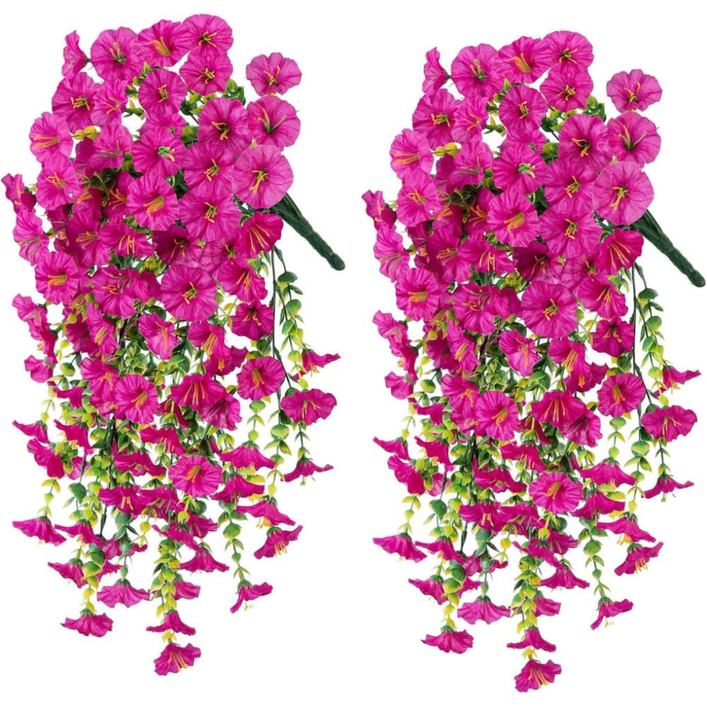 Artificial Morning Glory Flowers UV Resistant Hanging Decor