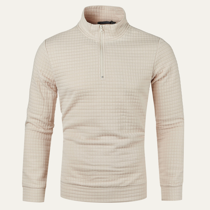 Men's Lightweight Quilted Half Zip Sweater - Fashinoza