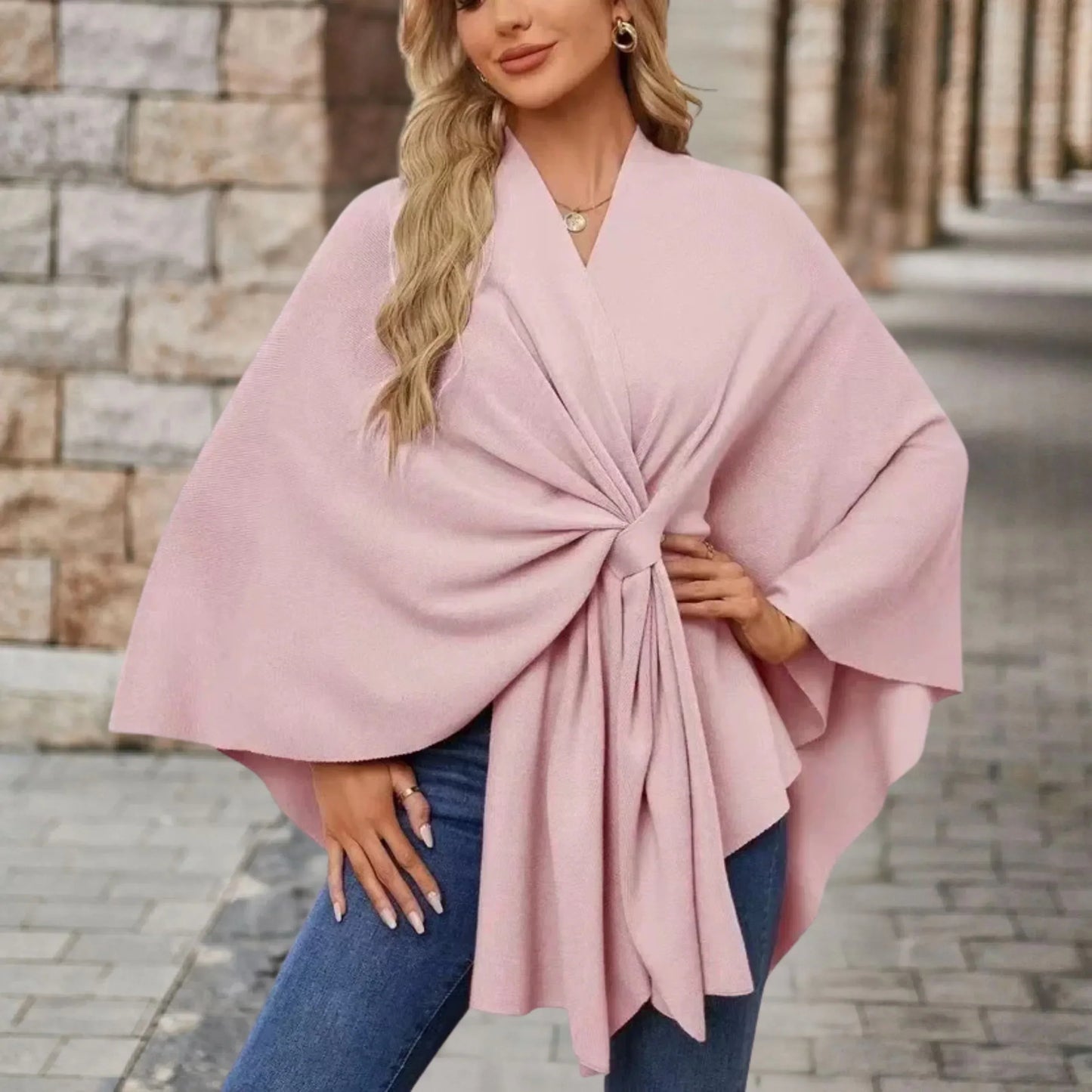 Women's Asymmetrical Poncho - Fashinoza