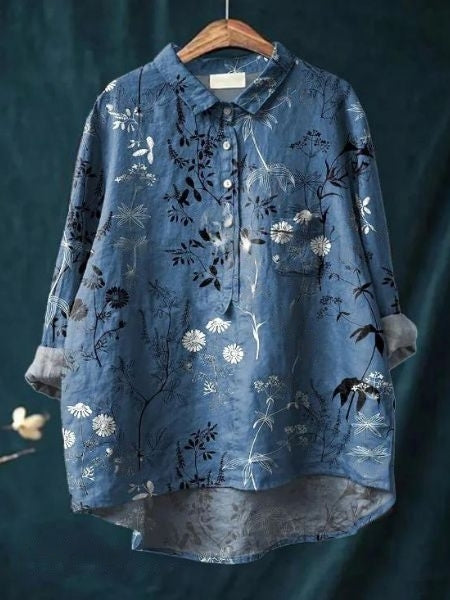 Maya | Women Floral Button Front Pocket Blouse