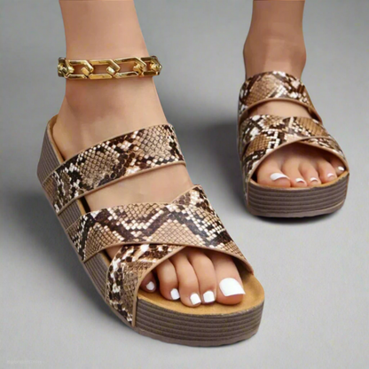 Women's Open-Toe Sandals Cross Strap Design