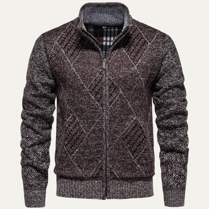 Men's Casual Knit Zip Up Jacket - Fashinoza