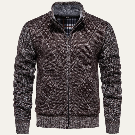 Men's Casual Knit Zip Up Jacket - Fashinoza