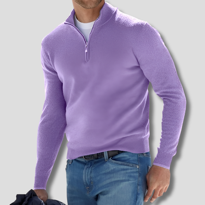 Men's Cotton Sweater Zipper Collar