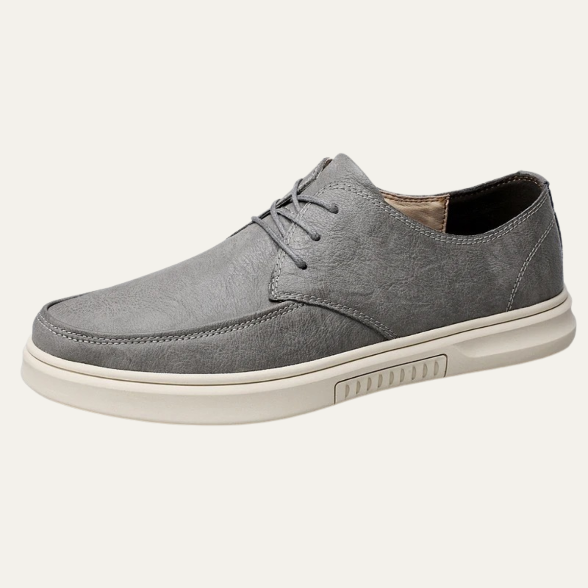 Men's Leather Look Sneakers Comfortable Lace Up