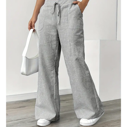 Women's Striped Pants With Pockets