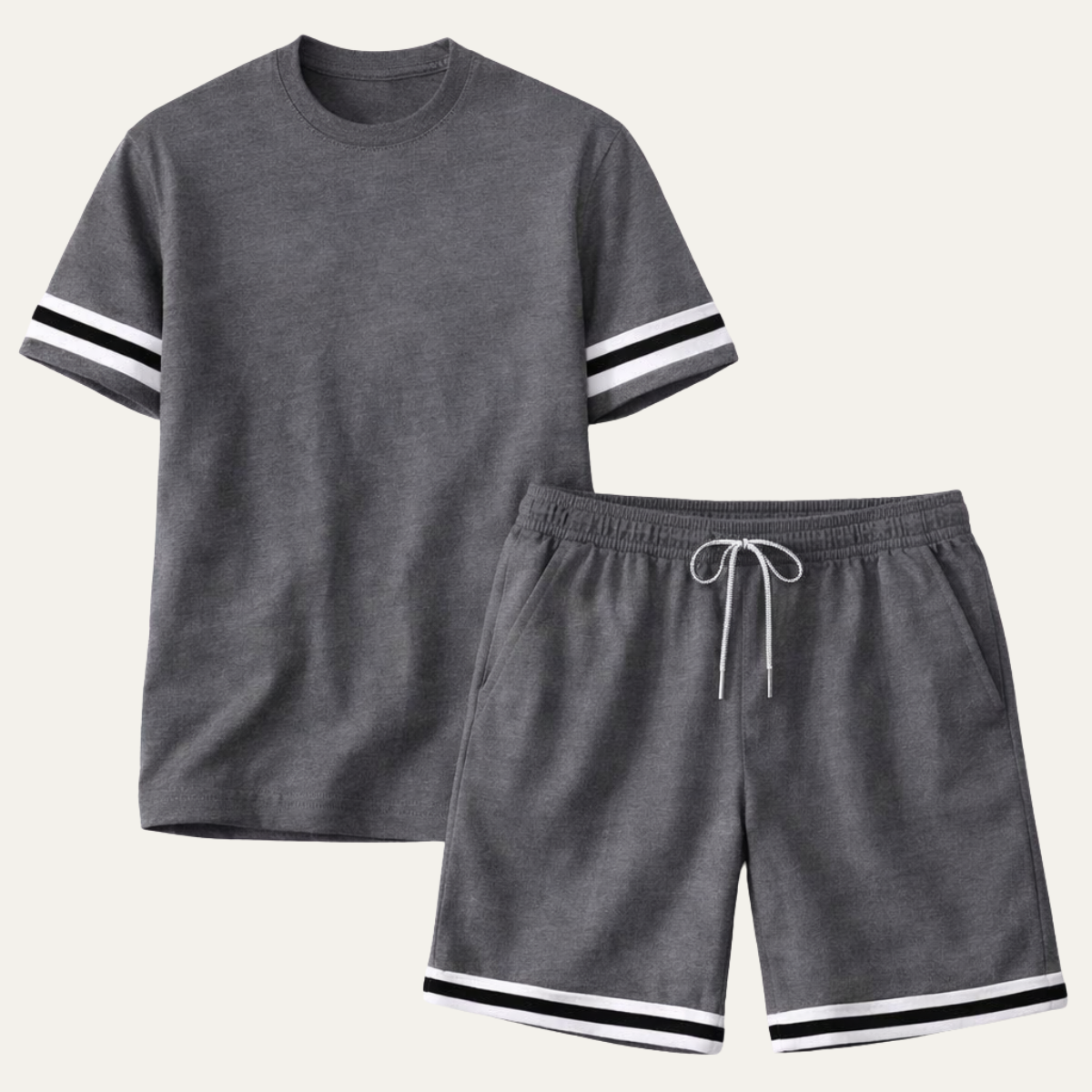 Men's Summer T Shirt And Shorts Set Cotton - Fashinoza
