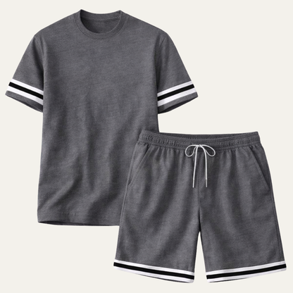 Men's Summer T Shirt And Shorts Set Cotton - Fashinoza