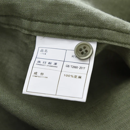 Men's Linen Casual Shirt Green