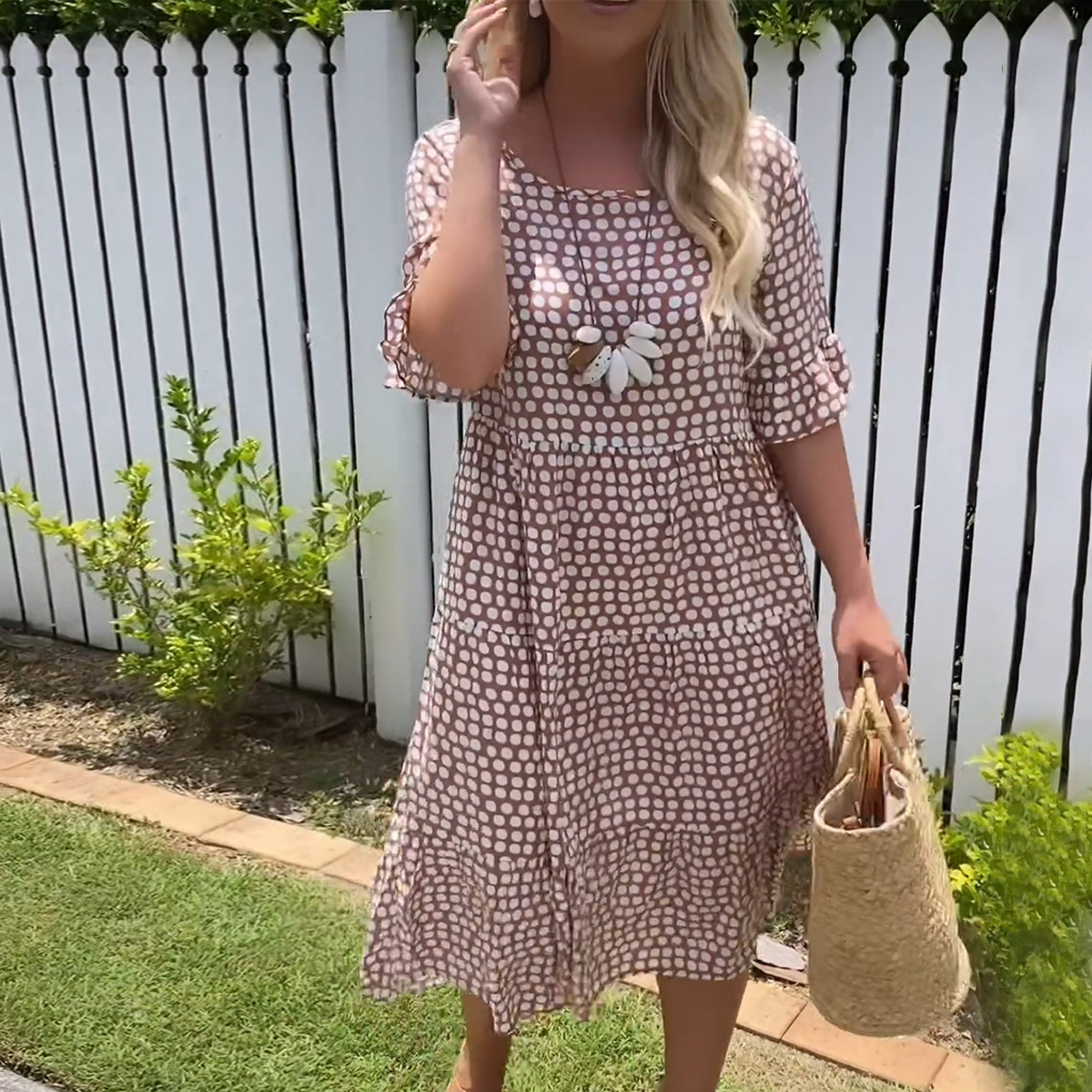 Rebecca | Casual Chic Ruffle Sleeve Midi Dress