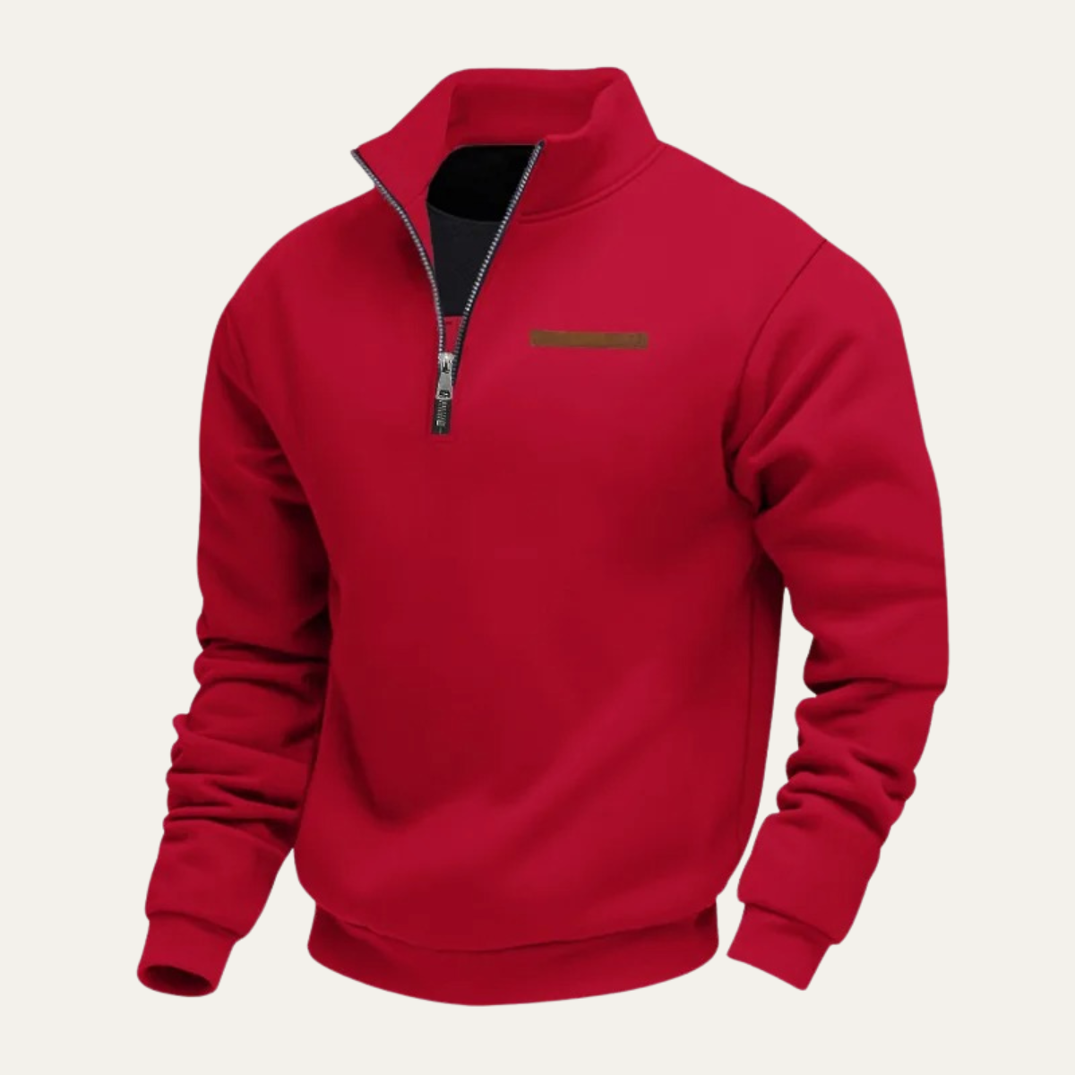Men's Warm Half Zip Sweater Stand Collar Casual