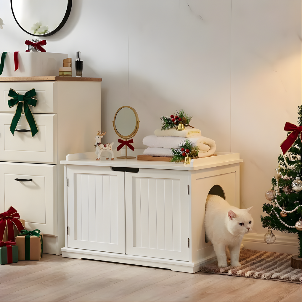 Cat Litter Box Enclosure Wooden Privacy Screen