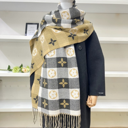 Comfy Plaid Tassel Scarf Soft Warm Double Sided