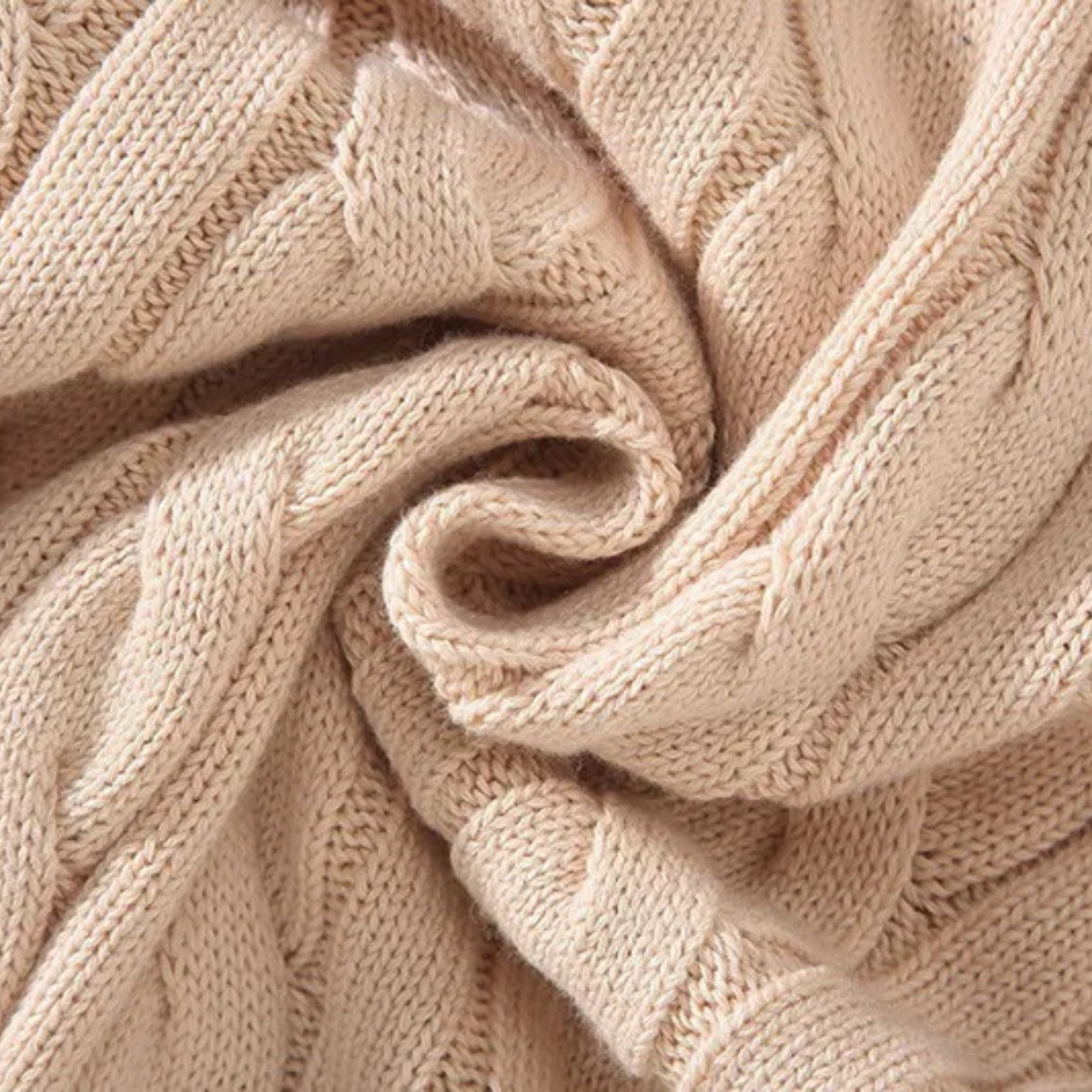 Men's Cotton Cable Knit Sweater Half Zip Natural